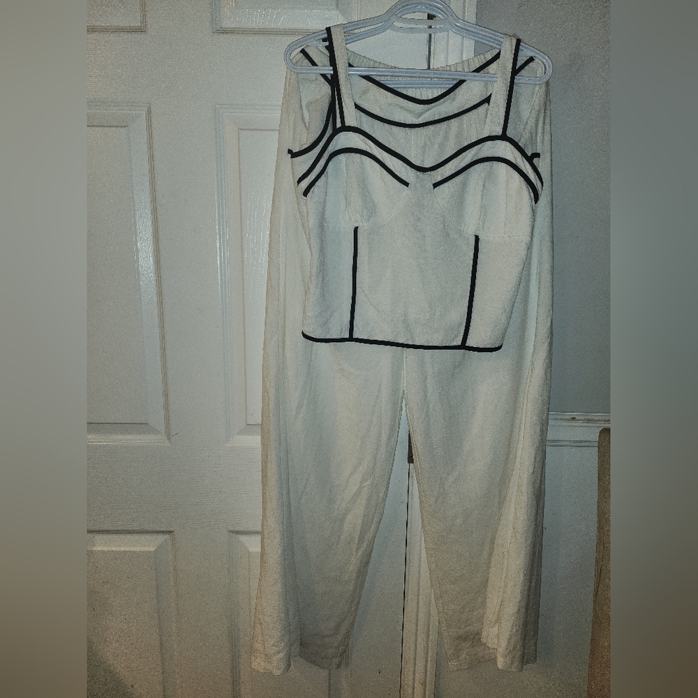Sienna Sky Ivory Jumpsuit with Dark Accents